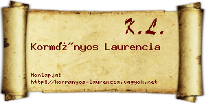 Kormányos Laurencia névjegykártya